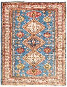 Rug Kazak Fine Pakistan 175x226 Petrol Blue Red