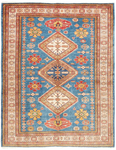 Rug Kazak Fine Pakistan 175x226 Petrol Blue Red