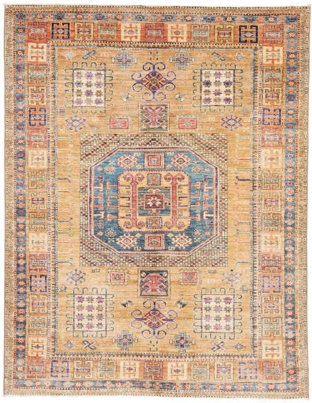 Rug Kazak Fine Pakistan 147x190 Gold Blue