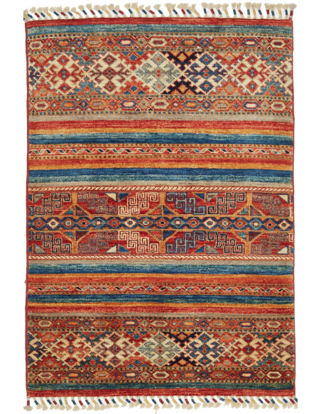 Rug Samarkand Pakistan Terracotta Blue