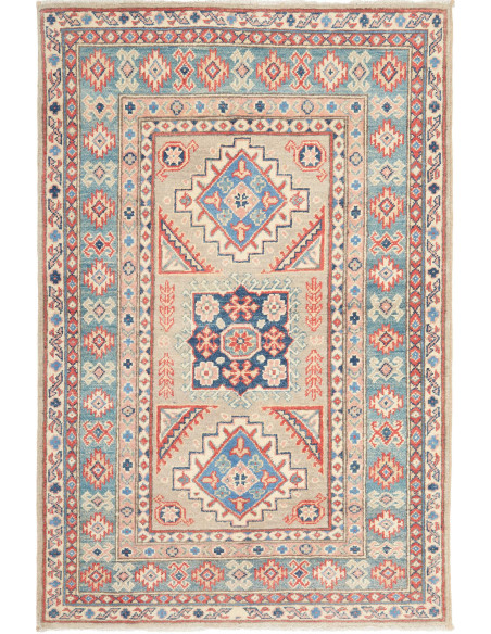 Tappeto Kazak Afghanistan 105x157 Grigio-beige