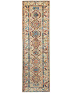 Rug Kazak Fine Pakistan 75x252 Beige Blue