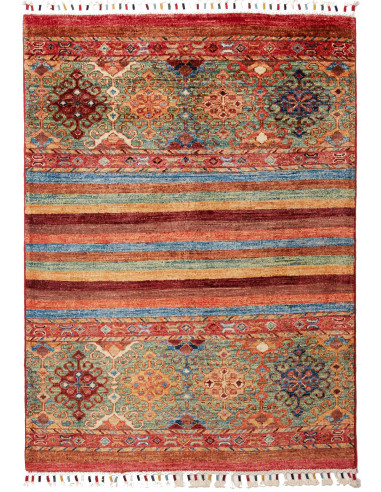 Tappeto Samarkand Pakistan 82x123 Rosso Blu