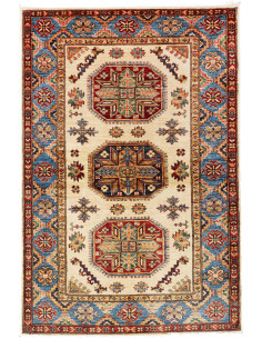Rug Kazak Fine Pakistan 125x187 Ivory Blue