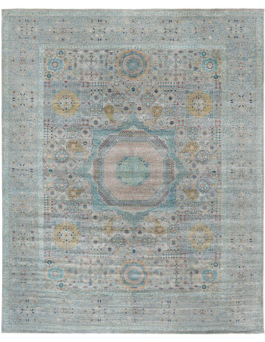 Tappeto Mamlouk Pakistan 391x490 Azzurro Acquam