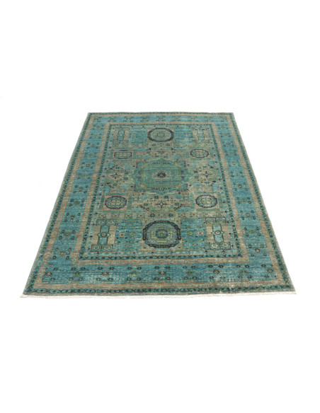 Tappeto Mamlouk Pakistan 125x181 Blu Petrolio T