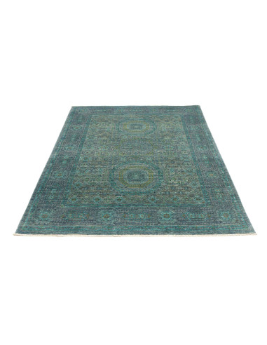 Rug Mamlouk Pakistan 150x193 Teal Distressed Da