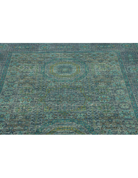 Rug Mamlouk Pakistan 150x193 Teal Distressed Da