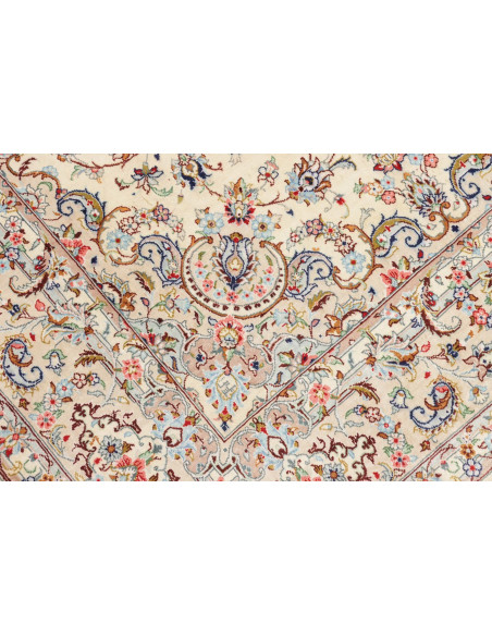Rug Ghom Silk Persia 100x153 Cream Blue