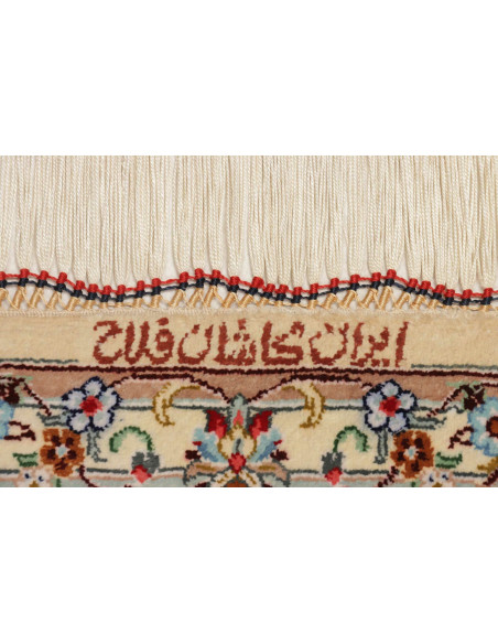Rug Ghom Silk Persia 100x153 Cream Blue