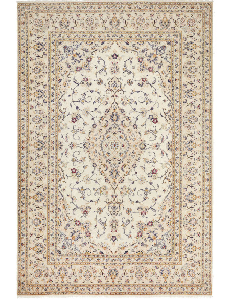 Rug Kashan Persia white maroon 201x303