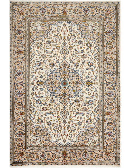 Rug Kashan Persia beige grey 192x285