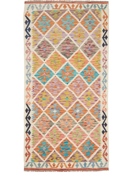 Kilim 99x199 Cm Kilim Afghanistan Hand-carded Wool (warp