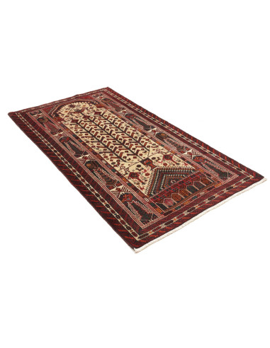 Baluch 108x205 Cm Baluch, Persia, Hand-carded Wool (warp: