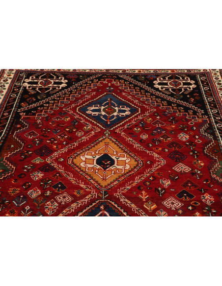 162x218 Cm Tappeto D'epoca Geometrico Caucasico Lana
