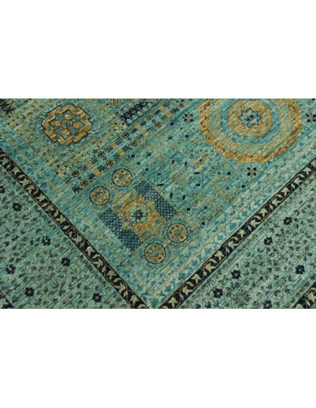 Tappeto Mamlouk Pakistan 207x294 Turchese Oro