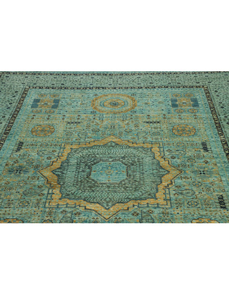 Tappeto Mamlouk Pakistan 207x294 Turchese Oro