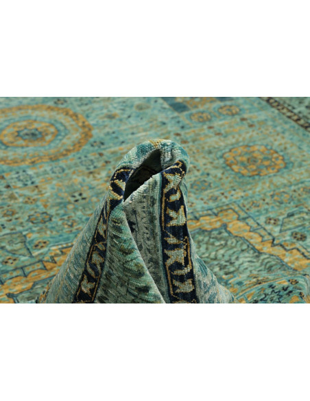 Tappeto Mamlouk Pakistan 207x294 Turchese Oro
