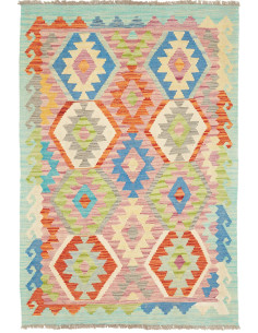 Rug Kilim Afghanistan beige blue 101x150