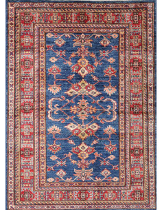Tappeto Kazak Fine Pakistan azzurro arancione 100x143