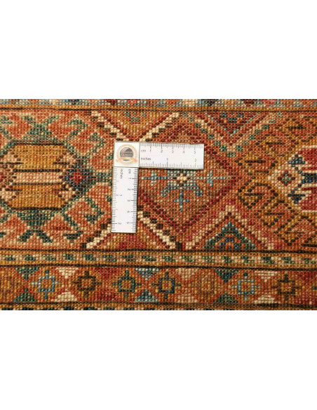 Rug Samarkand Pakistan 81x306 Terracotta Turquo