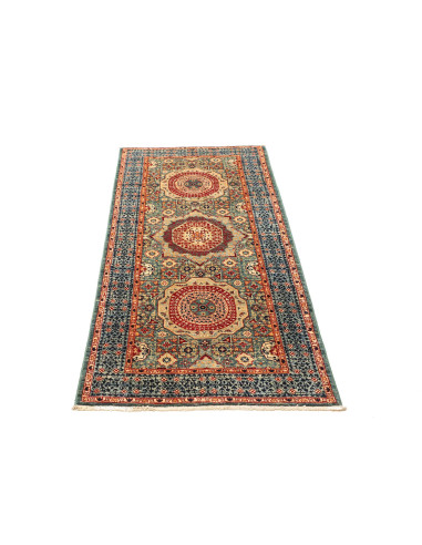 Tappeto Mamlouk Pakistan 74x182 Turchese Rosso