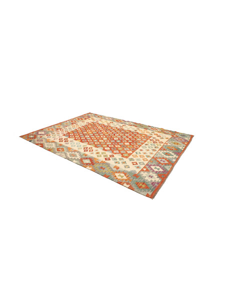 Kilim 207x288 Cm Kilim Afghano, Lana Cardata A Mano (ordito: