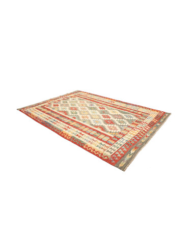 Kilim 205x290 Cm Kilim Afghano. Lana Cardata A Mano (ordito: