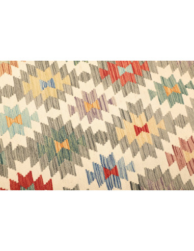 Kilim 205x290 Cm Kilim Afghano. Lana Cardata A Mano (ordito: