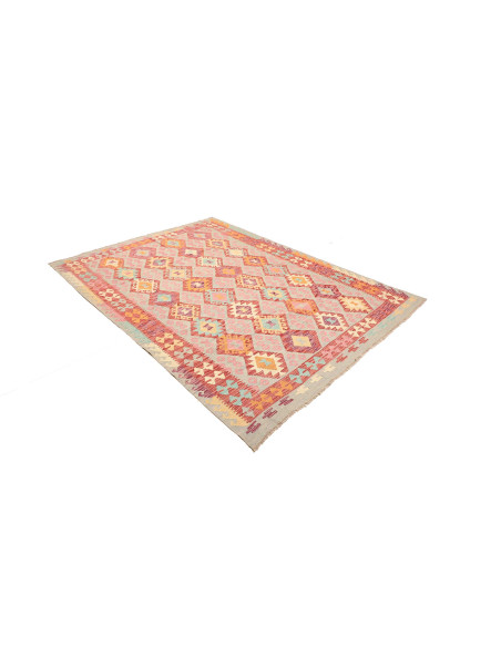 Kilim 177x246 Cm Kilim Afghano, Lana Cardata A Mano,