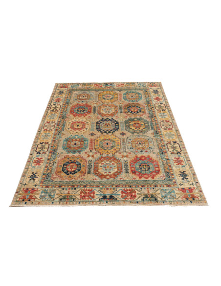 Tappeto Tribal Pakistan 147x197 Beige Di Verde