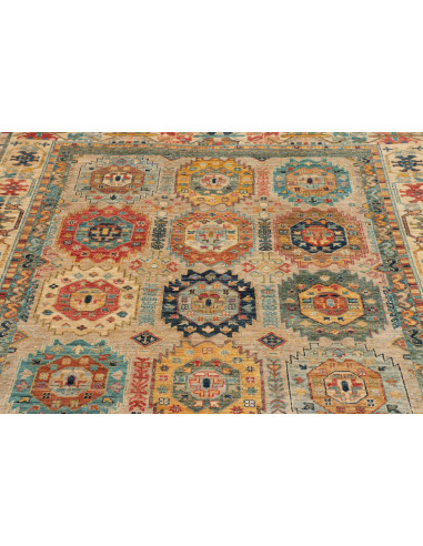 Tappeto Tribal Pakistan 147x197 Beige Di Verde
