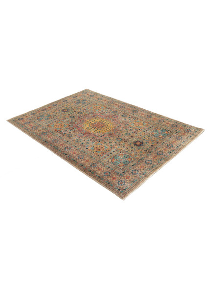 Rug Mamlouk Pakistan 126x182 Sand Turquoise