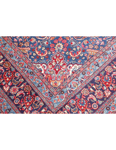 Rug Sabzevar Persia sky blue white 245x340