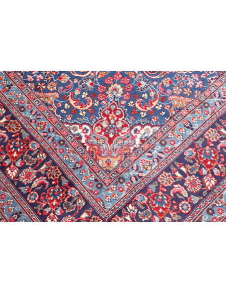 Rug Sabzevar Persia sky blue white 245x340