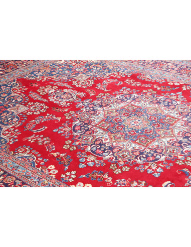 Rug Sabzevar Persia sky blue white 245x340