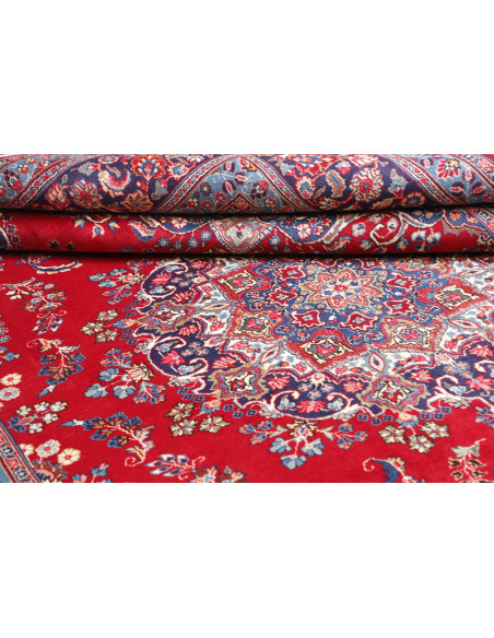 Rug Sabzevar Persia sky blue white 245x340