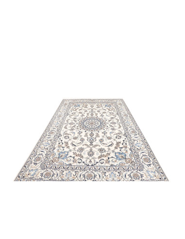 Tappeto Nain Kashmar Persia bianco grigio 196x300