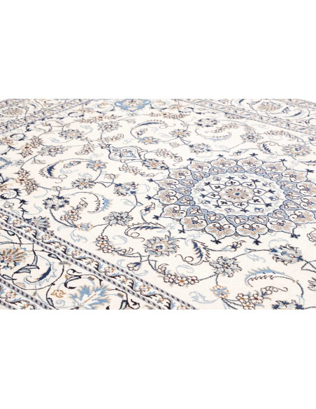 Tappeto Nain Kashmar Persia bianco grigio 196x300