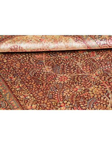 Tappeto Ghom seta Persia marrone 101x156