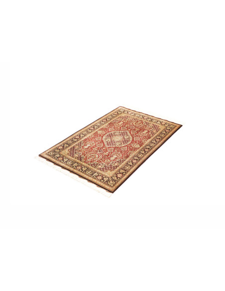 Rug Ghom silk Persia brown maroon 80x120