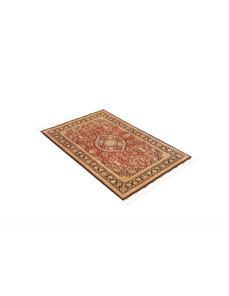 Rug Ghom silk Persia brown maroon 80x120