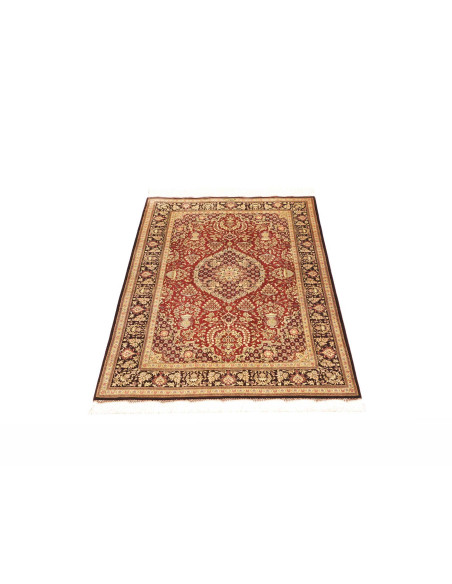 Rug Ghom silk Persia brown maroon 80x120