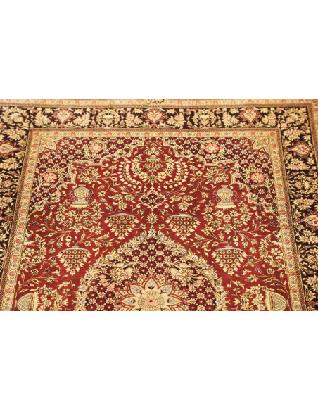 Rug Ghom silk Persia brown maroon 80x120