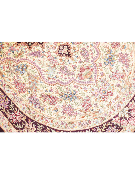 Tappeto Ghom seta Persia giallo marrone 79x122