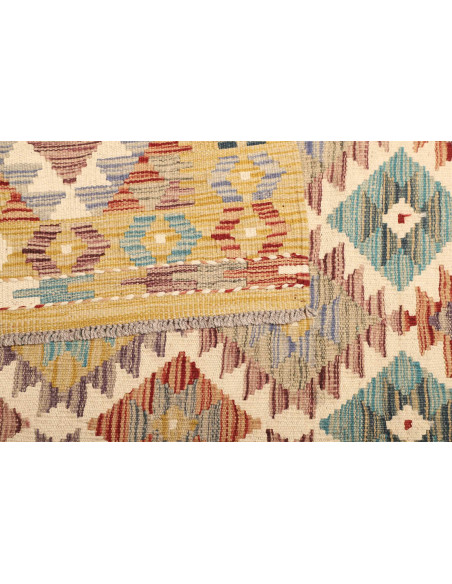 Kilim 105x152 Cm Kilim Afghano Lana Cardata A Mano Cotone