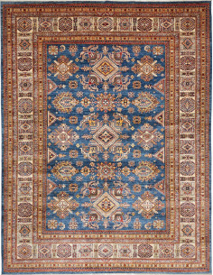 Tappeto Kazak Fine Pakistan azzurro grigio 242x313