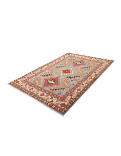 Rug Kazak Pakistan 150x212 Light Blue Red 2