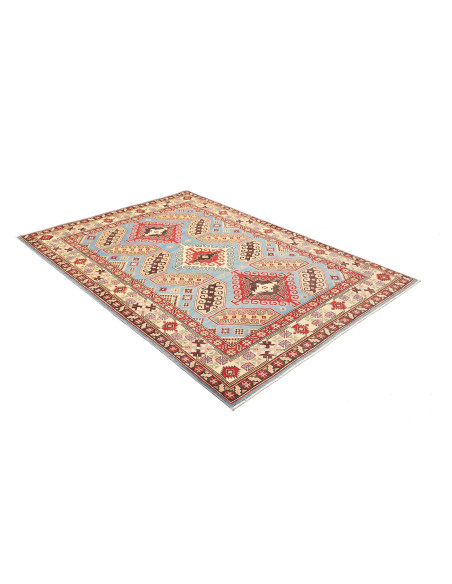 Tappeto Kazak Pakistan 150x212 Azzurro Rosso