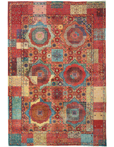 Rug Mamlouk Pakistan 200x303 Red Blue